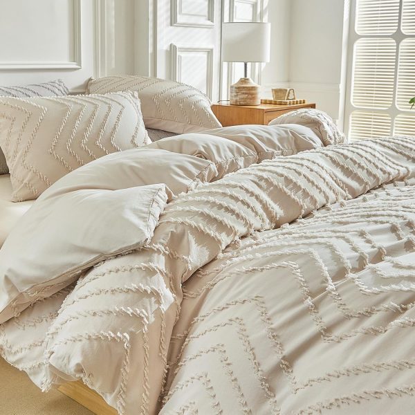 WARMDERN Boho Duvet Cover Set, Tufted Bedding Duvet Covers S... - Image 4