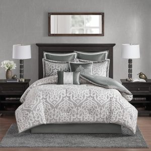 Madison Park Odette Cozy Comforter Set Jacquard Damask Medal...