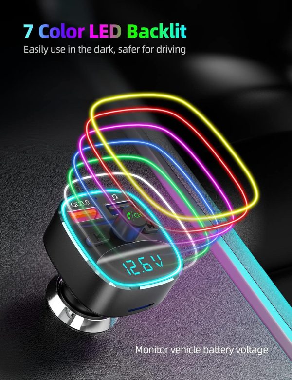 Nulaxy Bluetooth FM Transmitter for Car, Upgraded QC3.0 & 5V... - Image 5