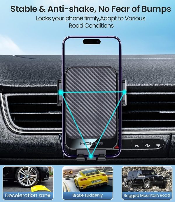 Wireless Car Charger, MOKPR 15W Fast Charging Auto-Clamping ... - Image 5