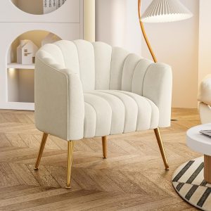 FFIJJ Oversized Pumpkin Couch Accent Chair, Modern Comfy Vel...