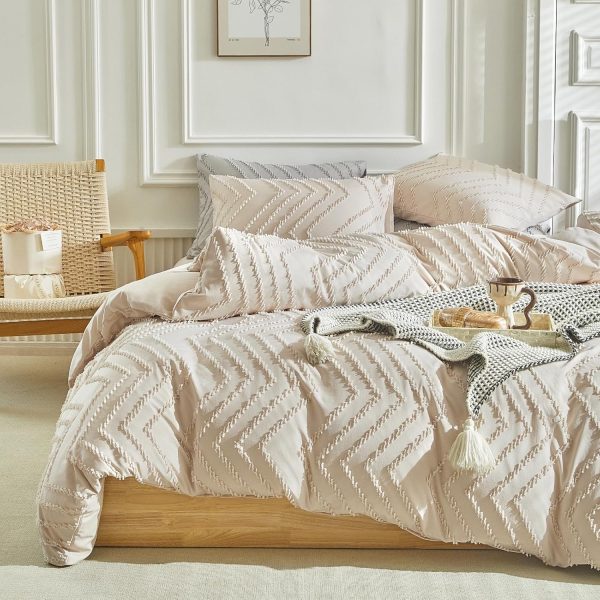 WARMDERN Boho Duvet Cover Set, Tufted Bedding Duvet Covers S...