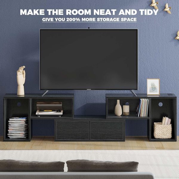 Rolanstar TV Stand with LED Strip & Power Outlets, Modern En... - Image 6