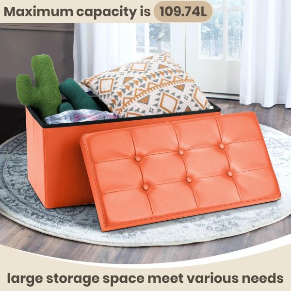 COSYLAND Ottoman Bench with Storage, 76x38x38 Centimeters Fo... - Image 5
