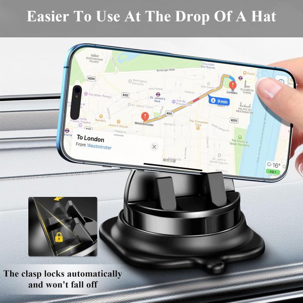 Jemey Car Phone Mount - 360° Rotatable Dashboard Phone Holde... - Image 6