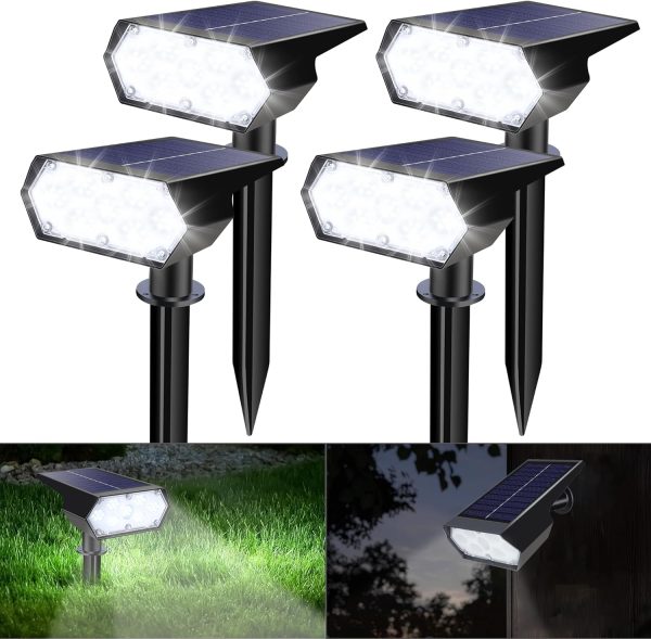 Solar Spot Lights Outdoor Waterproof IP65, 49 LED Solar Ligh...