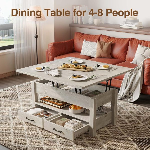 Rolanstar Lift Top Coffee Table with Drawers and Hidden Comp... - Image 4