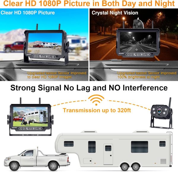 RV Backup Camera Wireless Strong Signal: HD 1080P 7'' Touch ... - Image 4
