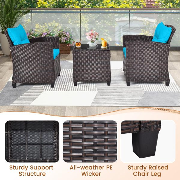 ORALNER 3 Pieces Wicker Patio Furniture Set, Outdoor Convers... - Image 7
