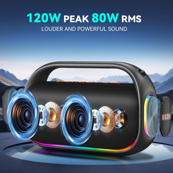 80W(120W Peak) Bluetooth Speaker Loud, Portable IPX6 Waterpr... - Image 2
