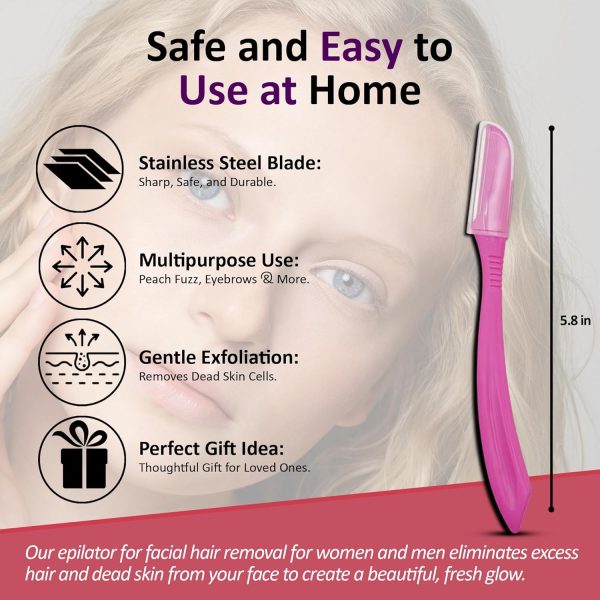 3pc,tufang eyebrow, Facial Razor, Women disposable shaving r... - Image 4