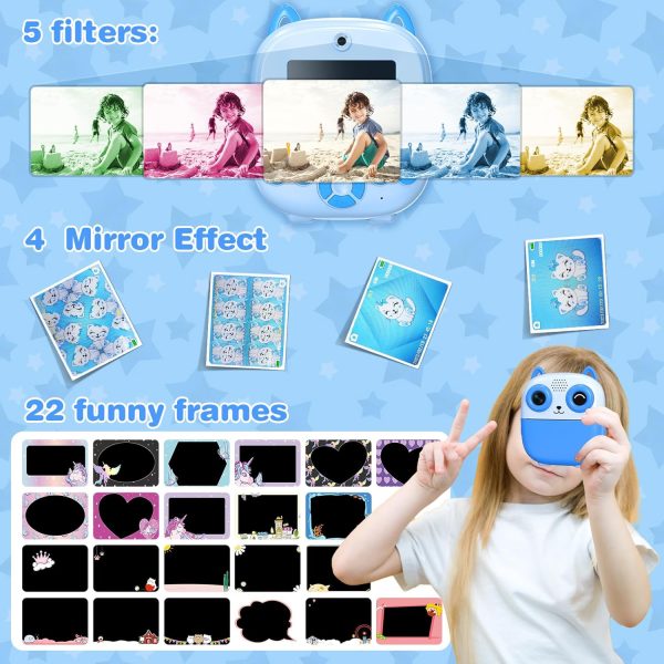 Kids Camera Instant Print, 1080P HD Video 48MP Photo Digital... - Image 3