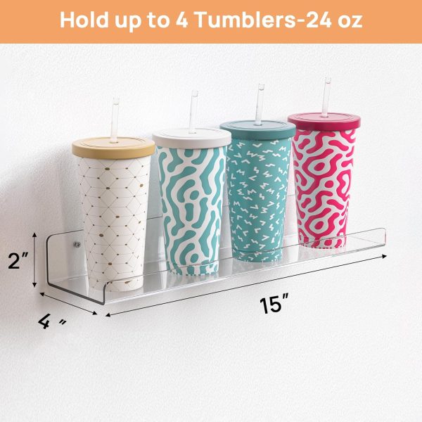 upsimples Clear Acrylic Shelves for Storage, 15" Floating Sh... - Image 2