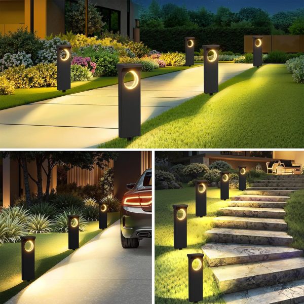 KOOPER Solar Lights Outdoor, 6 Pack Upgraded Moon Shaped Lan... - Image 7