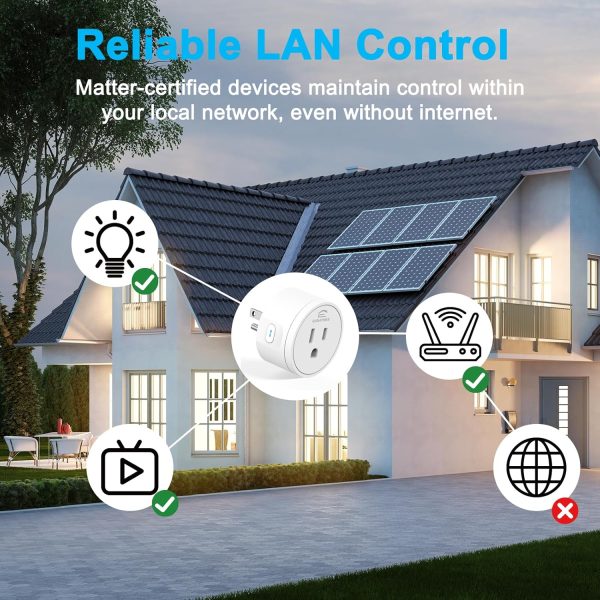 EIGHTREE Matter Smart Plug 𝗛𝗼𝗺𝗲𝗸𝗶𝘁 𝗦𝘂𝗽𝗽𝗼𝗿𝘁𝗲𝗱 𝗛𝘂𝗯 𝗥𝗲𝗾𝘂𝗶𝗿𝗲𝗱, S... - Image 9