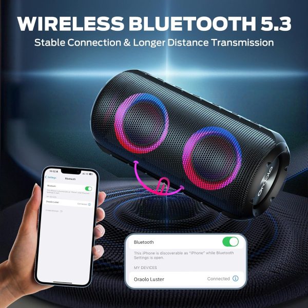 Oraolo Bluetooth Speaker 24W, Portable Speaker with RGB Ligh... - Image 7