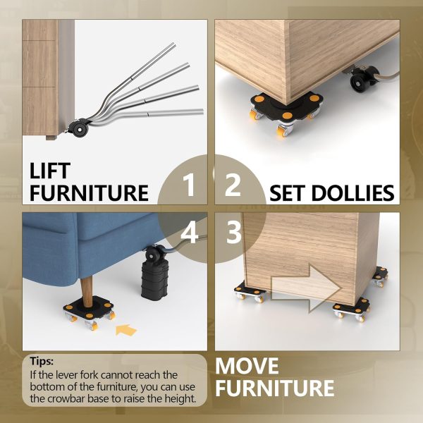 ONEON Furniture Mover Pro Set - Enhanced Dolly and Lifter wi... - Image 5