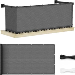 UIRWAY Privacy Screen Balcony Fence 3'x10', Garden Courtyard...