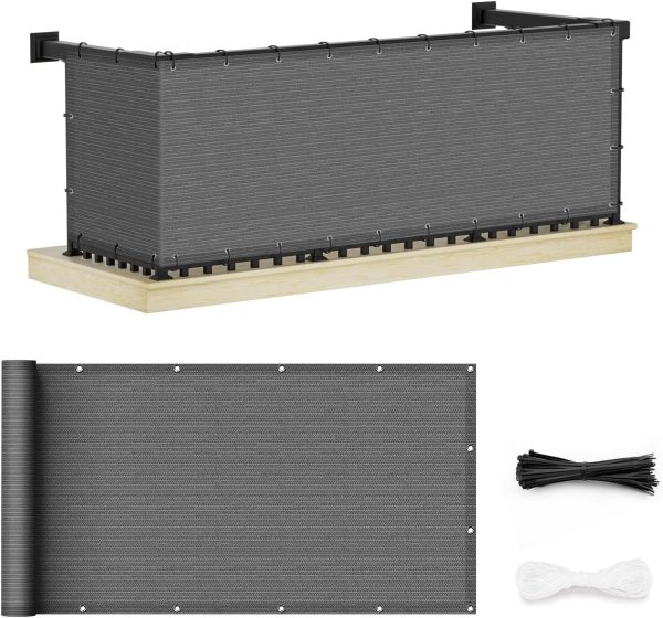 UIRWAY Privacy Screen Balcony Fence 3'x10', Garden Courtyard...