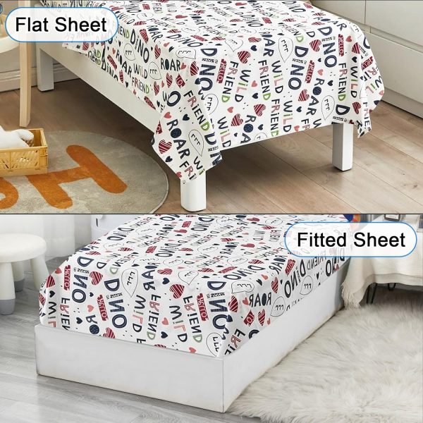 Wowelife Dinosaur Toddler Bedding Set for Boys Grey 4 Piece ... - Image 5