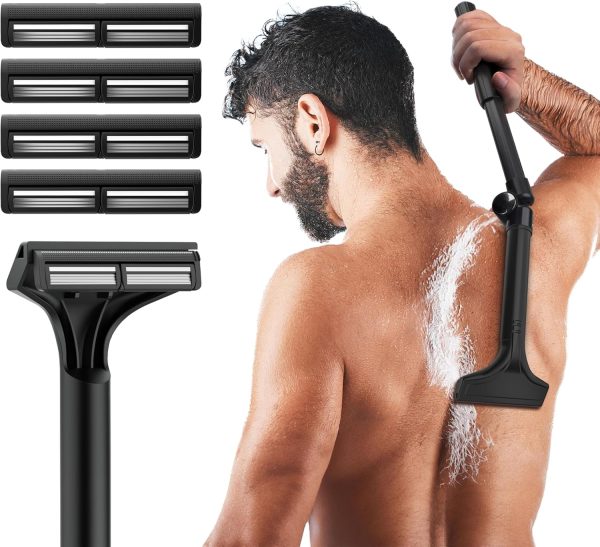 NUBACK Manual Back Shaver for Men with Long Extendable Handl...