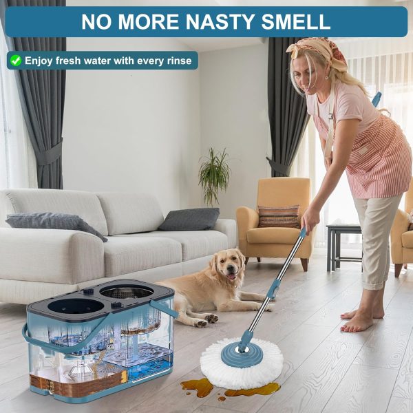 RinseWise Spin Mop and Bucket Separate Clean and DirtyWater,... - Image 7