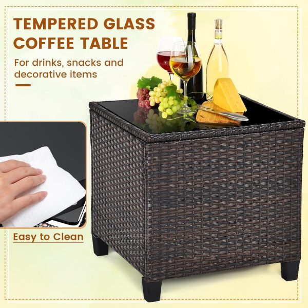 ORALNER 3 Pieces Wicker Patio Furniture Set, Outdoor Convers... - Image 5