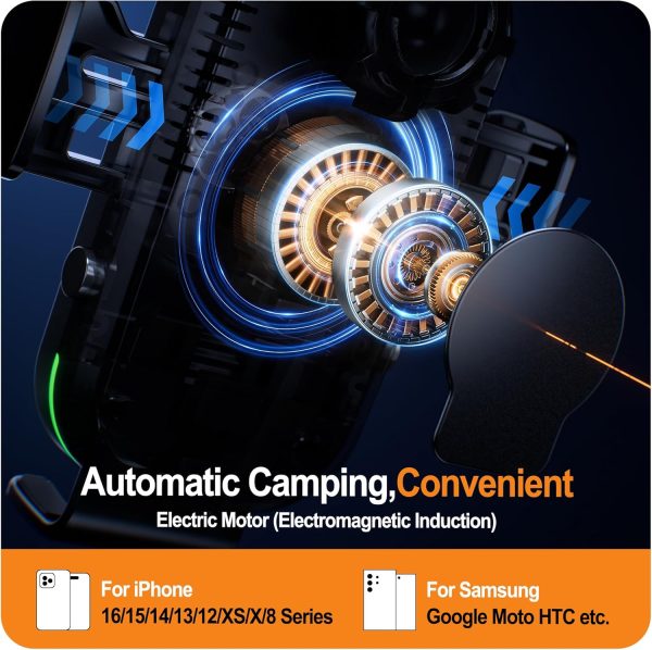 Auckly Qi 15W Car Phone Holder Wireless Charger, [270 ° Auto... - Image 4