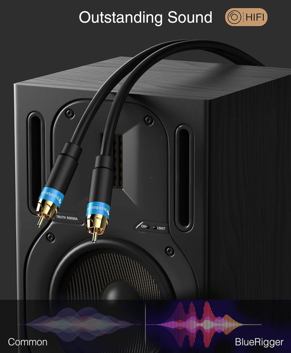 BlueRigger RCA Audio Subwoofer Cable (35FT, Dual Shielded, G... - Image 2