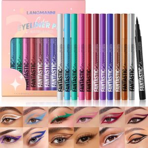 LANGMANNI 12 Colors Matte Liquid Eyeliner Set, Neon Colorful...