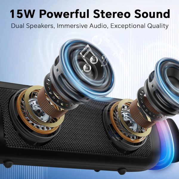 Deeyaple Bluetooth Speaker, Portable Speaker with Lights, IP... - Image 2