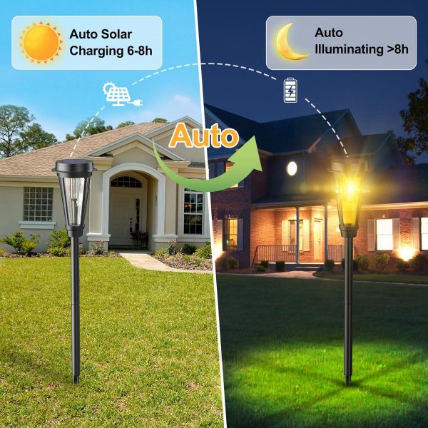 Quntis 8 Pack Solar Pathway Lights Outdoor, 2 Adjust Height ... - Image 4
