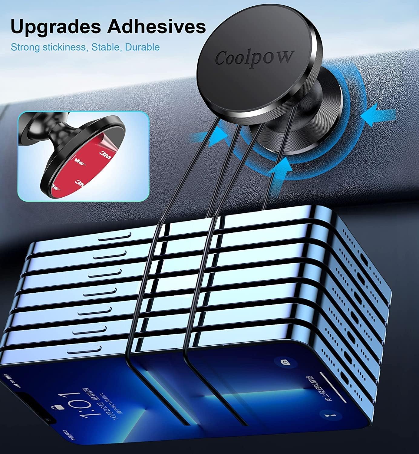 【2-PACK】Magnetic Phone Holder Car, [ Strong Magnet ] Univers…