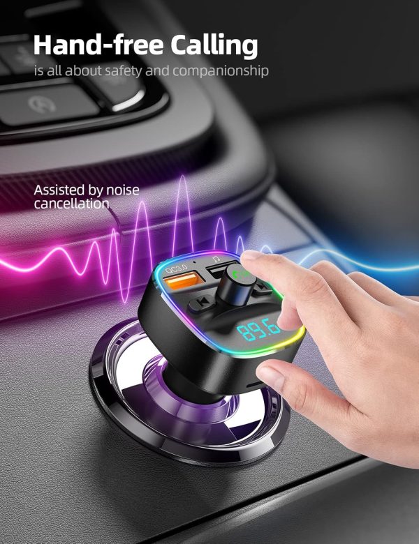 Nulaxy Bluetooth FM Transmitter for Car, Upgraded QC3.0 & 5V... - Image 2