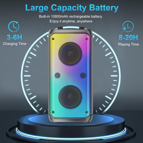 TAMPROAD Bluetooth Speaker, 80W Peak Wireless TWS Portable O... - Image 8