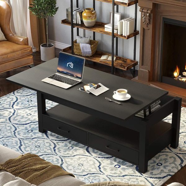 Rolanstar Coffee Table, Lift Top Coffee Table with Drawers a... - Image 2