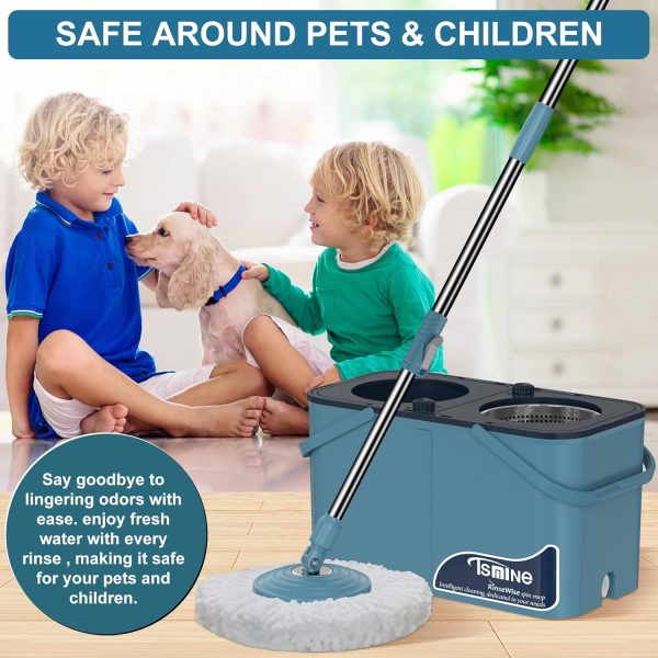 RinseWise Spin Mop and Bucket Separate Clean and DirtyWater,... - Image 6