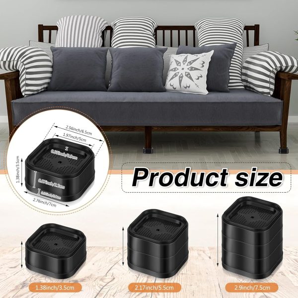 16 Pack Furniture Risers,Washing Machine Raised Feet,Washing... - Image 2