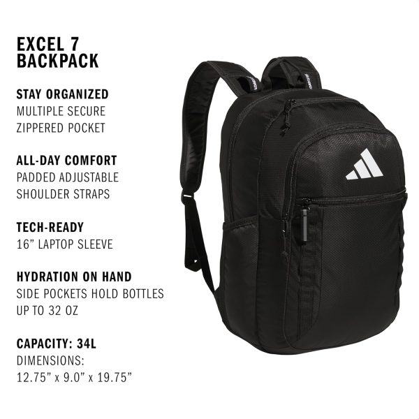 adidas Unisex-Adult Excel 7 Backpack, Light Beige/Trace Brow... - Image 2