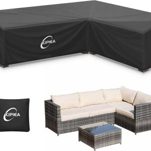 Kipiea 600D L-Shape Outdoor Patio Furniture Covers Waterproo...