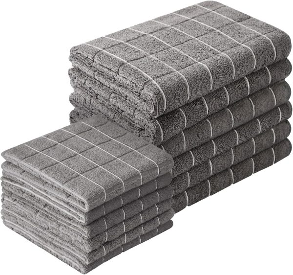 Puomue Microfiber Kitchen Towels and Dishcloths Set, 26 X 18...