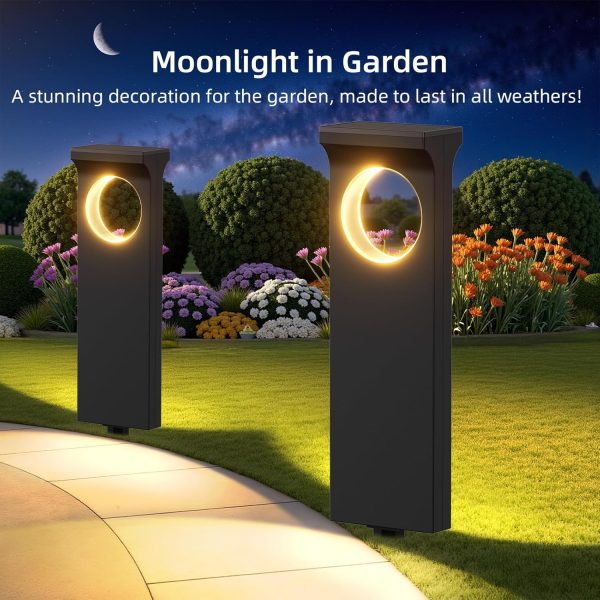 KOOPER Solar Lights Outdoor, 6 Pack Upgraded Moon Shaped Lan... - Image 4