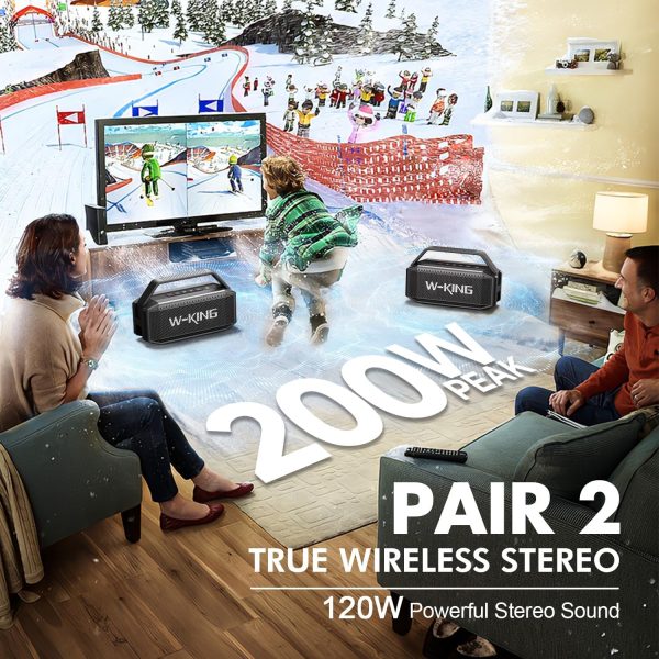 W-KING 100W PEAK Bluetooth Speaker,60W Portable Haut Parleur... - Image 4