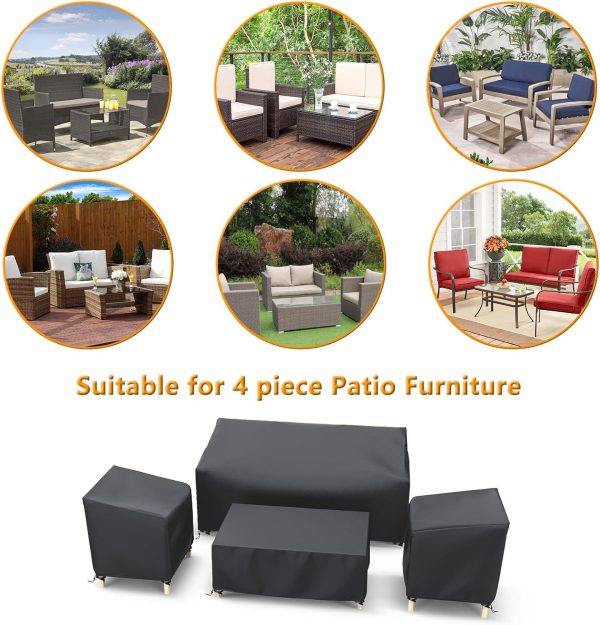 STARTWO Outdoor Waterproof Patio Furniture Covers 4-Piece Se... - Image 6