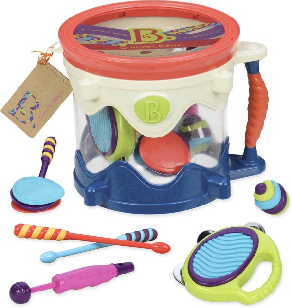 B. Toys – Musical Drum – 7 Instruments Toy Drum Kit – Drumro...
