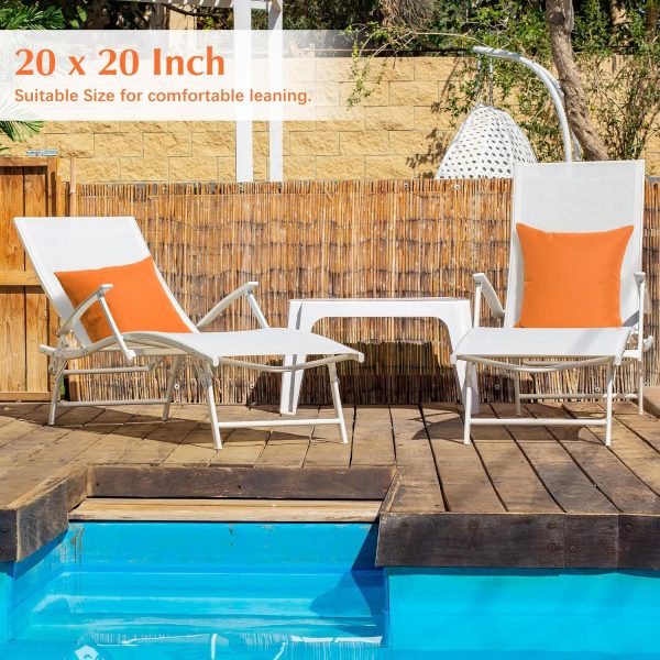 Lewondr Waterproof Outdoor Throw Pillow Cover, 2 Pack Solid ... - Image 4