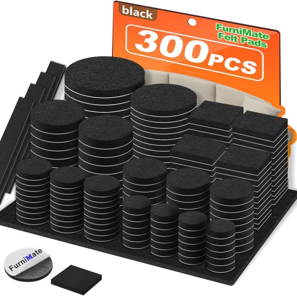 Felt Furniture Pads-300 Pieces Furniture Pads for Hardwood F...