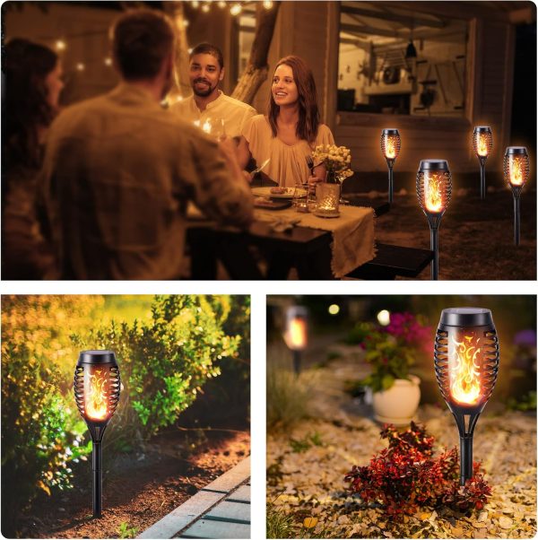 Toodour Solar Flame Torch Lights, 12 Pack Solar Lights Outdo... - Image 5