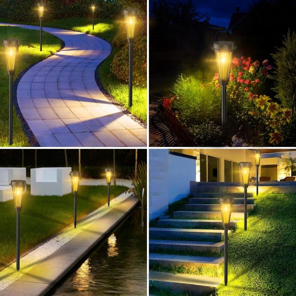 Quntis 8 Pack Solar Pathway Lights Outdoor, 2 Adjust Height ... - Image 5