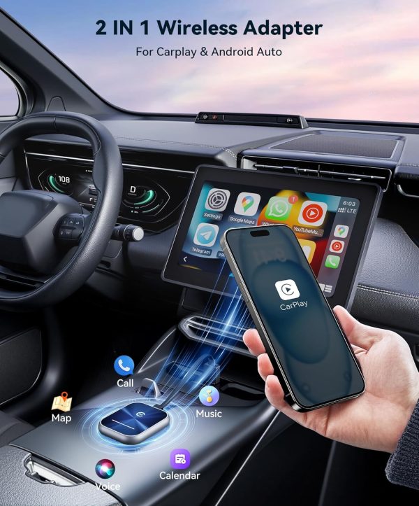 Wireless CarPlay Adapter,2 in 1 Wireless CarPlay and Android... - Image 2